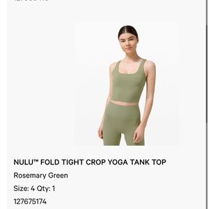 Nulu Fold Yoga Crop Top